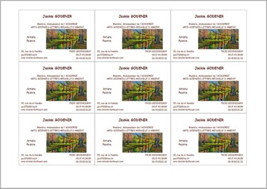 Exemple de Cartes de Visite réalisé (6 modèles différents)